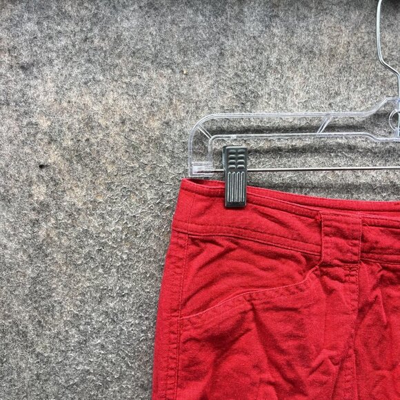 Pendleton Pants Womens 8 Red Linen Blend Cropped Casual Capri Pockets Summer - Picture 8 of 10